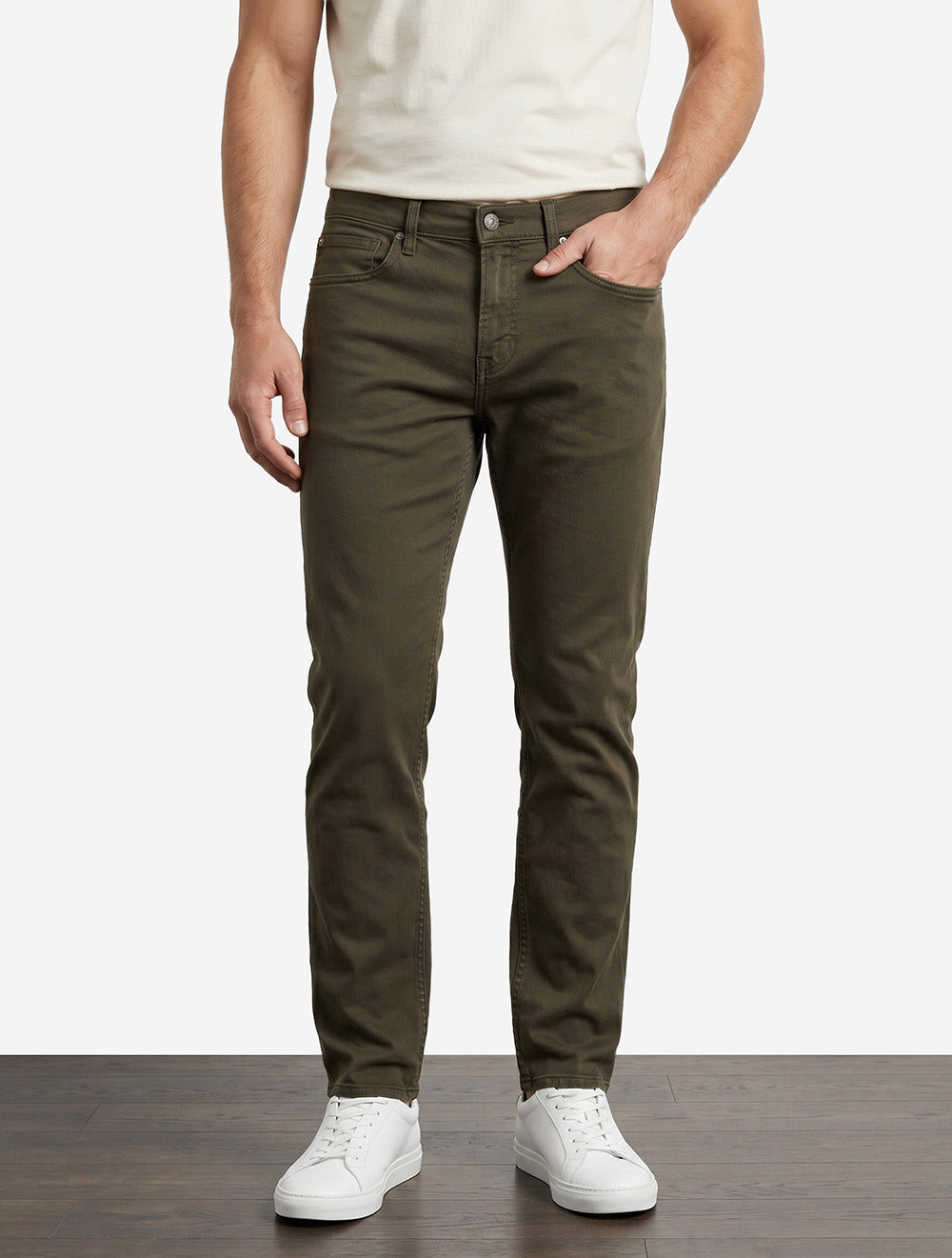 Luxe Performance Plus Slimmy Jeans Dark Olive