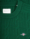 Lambswool Cable Crew Neck Forest Green