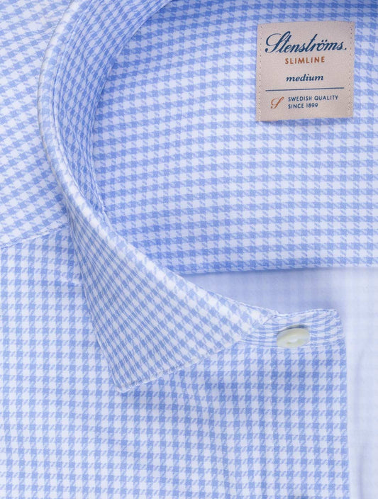 STENSTROMS Checked Jersey Shirt Blue