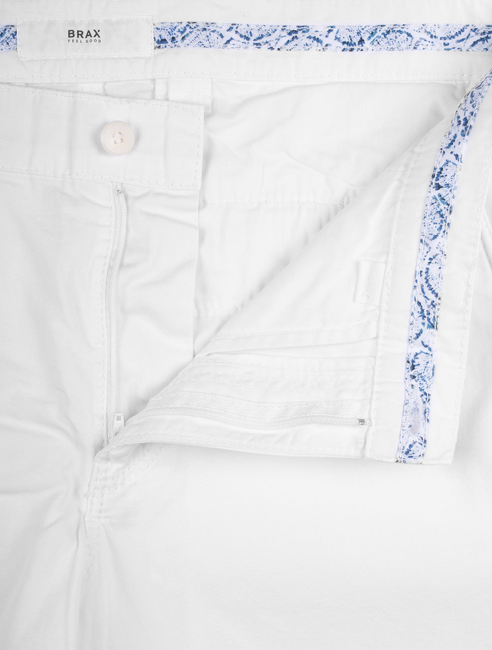 Brax White Bari Cotton Short AI5