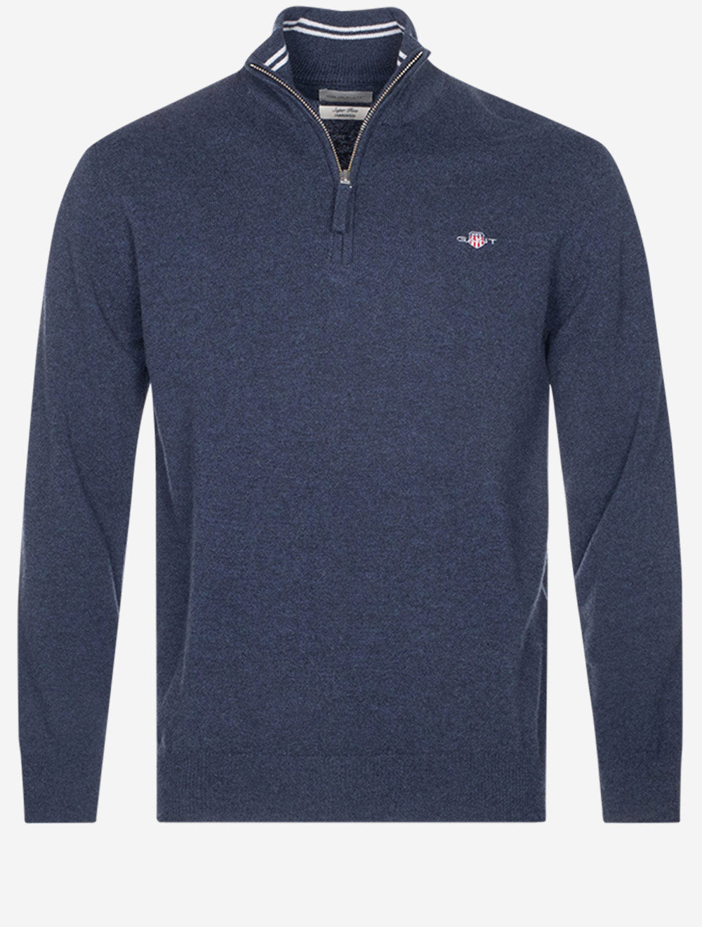 Gant Superfine Lambswool Half Zip Dark Navy Melange MI