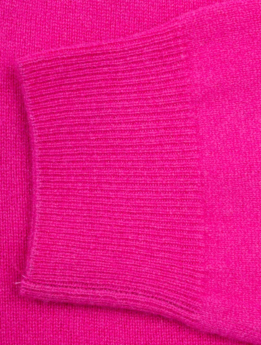 Superfine Lambswool Half Zip Pink Fuchsia