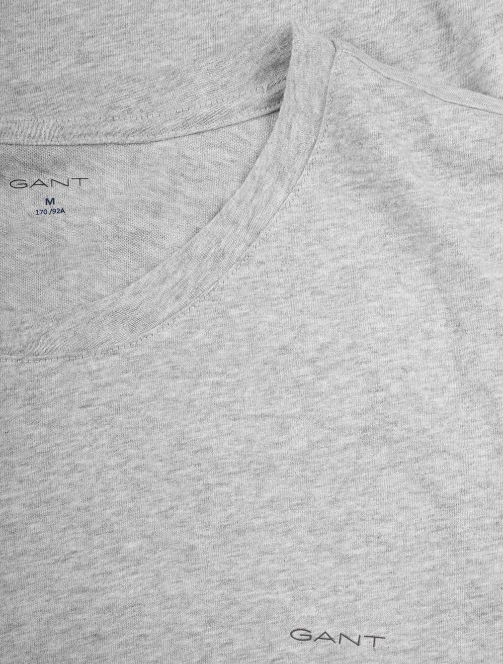 Gant Crew Neck T-Shirt 2 Pack Light Grey Mel Navy AI2