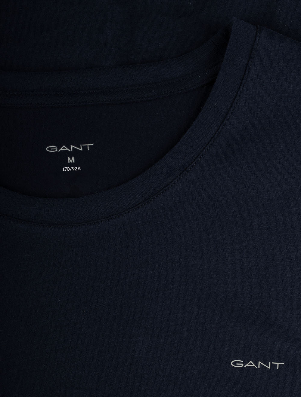 Gant Crew Neck T-Shirt 2 Pack Light Grey Mel Navy AI1