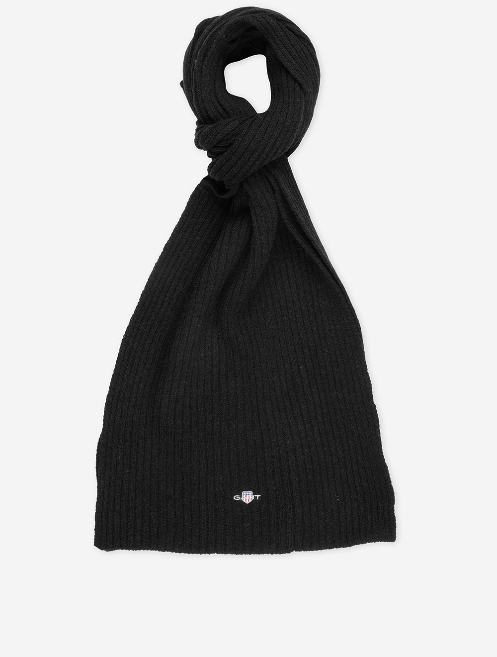 Gant Unisex Shield Wool Knit Scarf Black Men's Accessories
