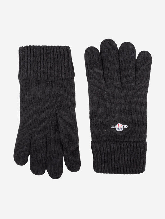 GANT Shield Wool Gloves Black