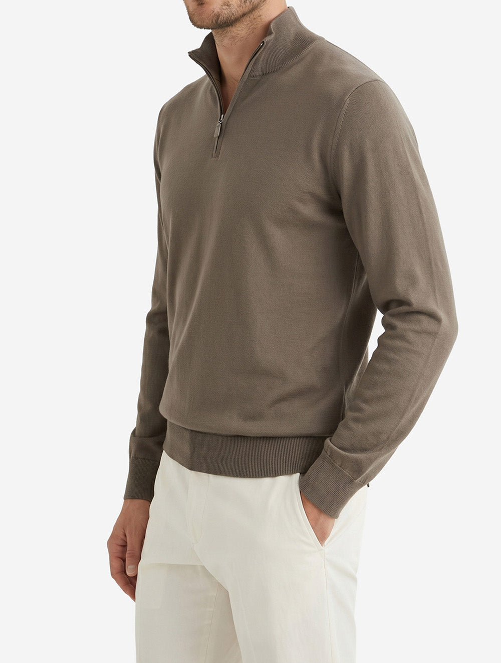 Canali Pure Wool HZ Knit-Brown
