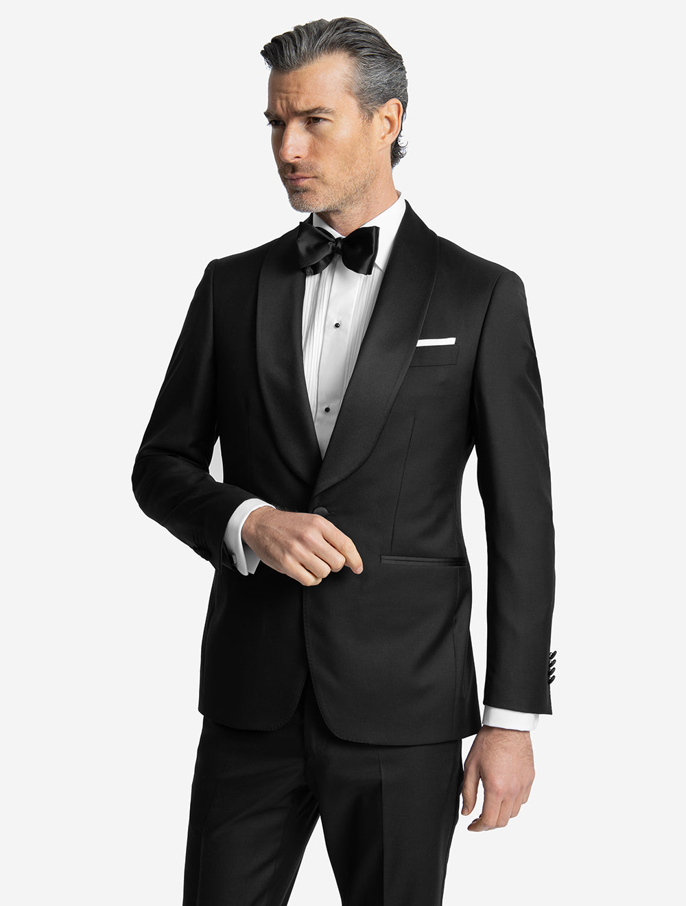 Shawl Lapel Dress Suit Black