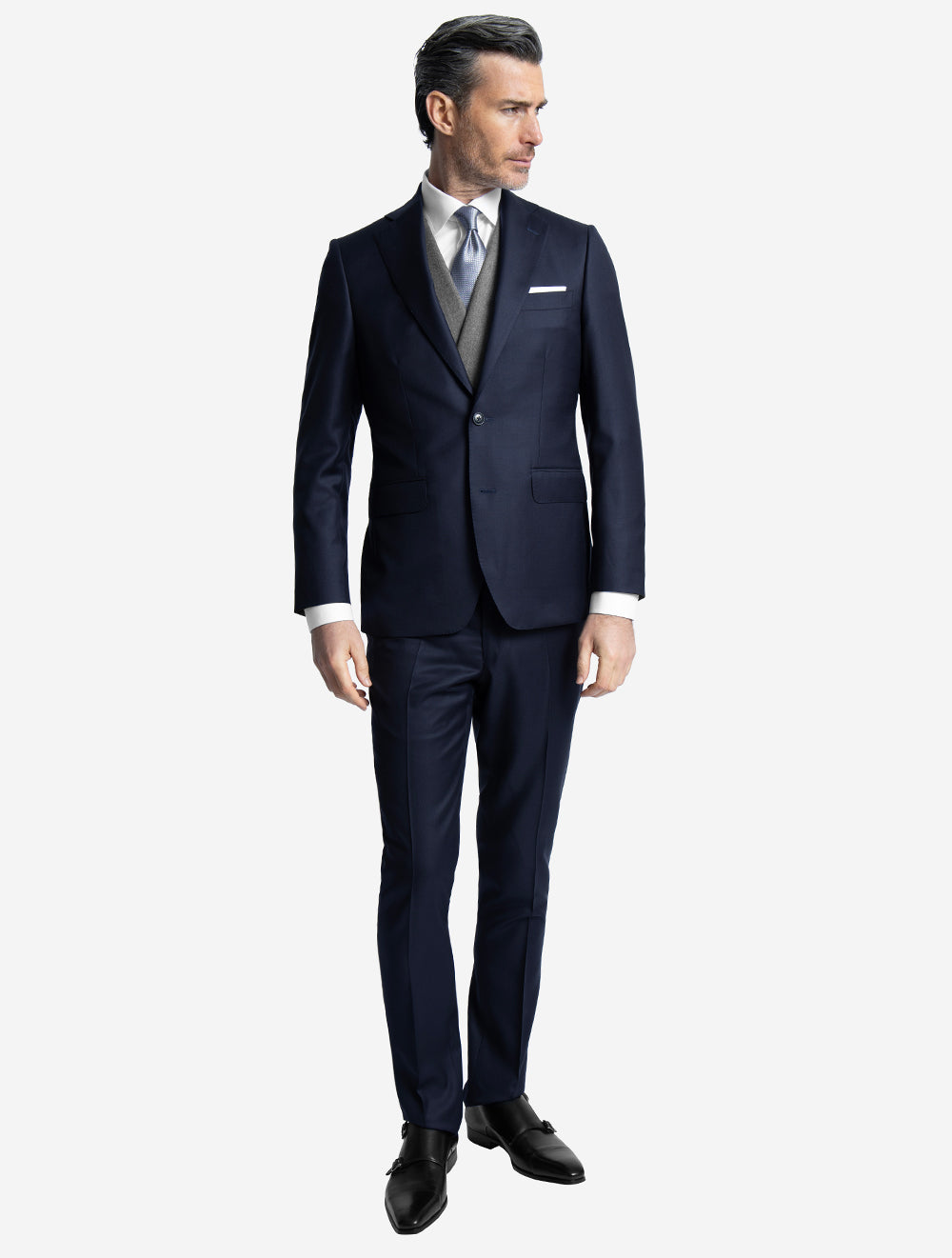 Plain 2-Piece Suit Navy