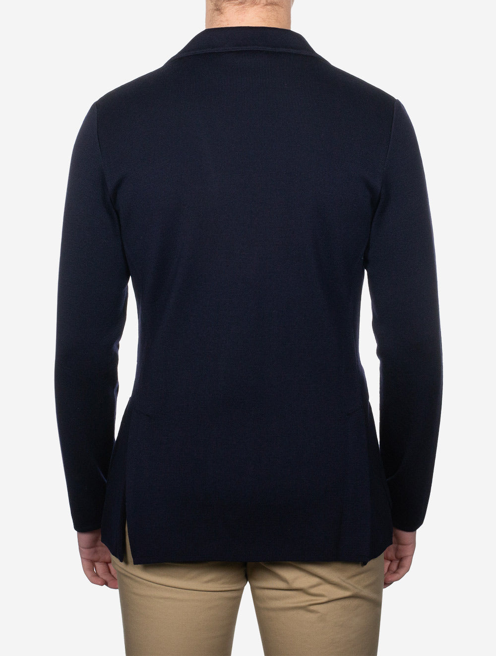 Lardini Wool Knit Jacket Navy | Premium Men's Jacket in Louis