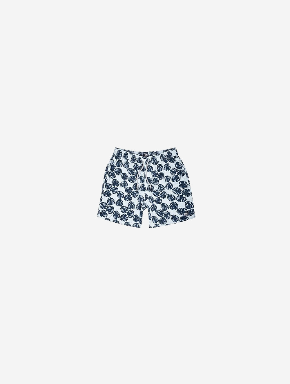 Boy's Leaves Swim Shorts Sky Blue & Red