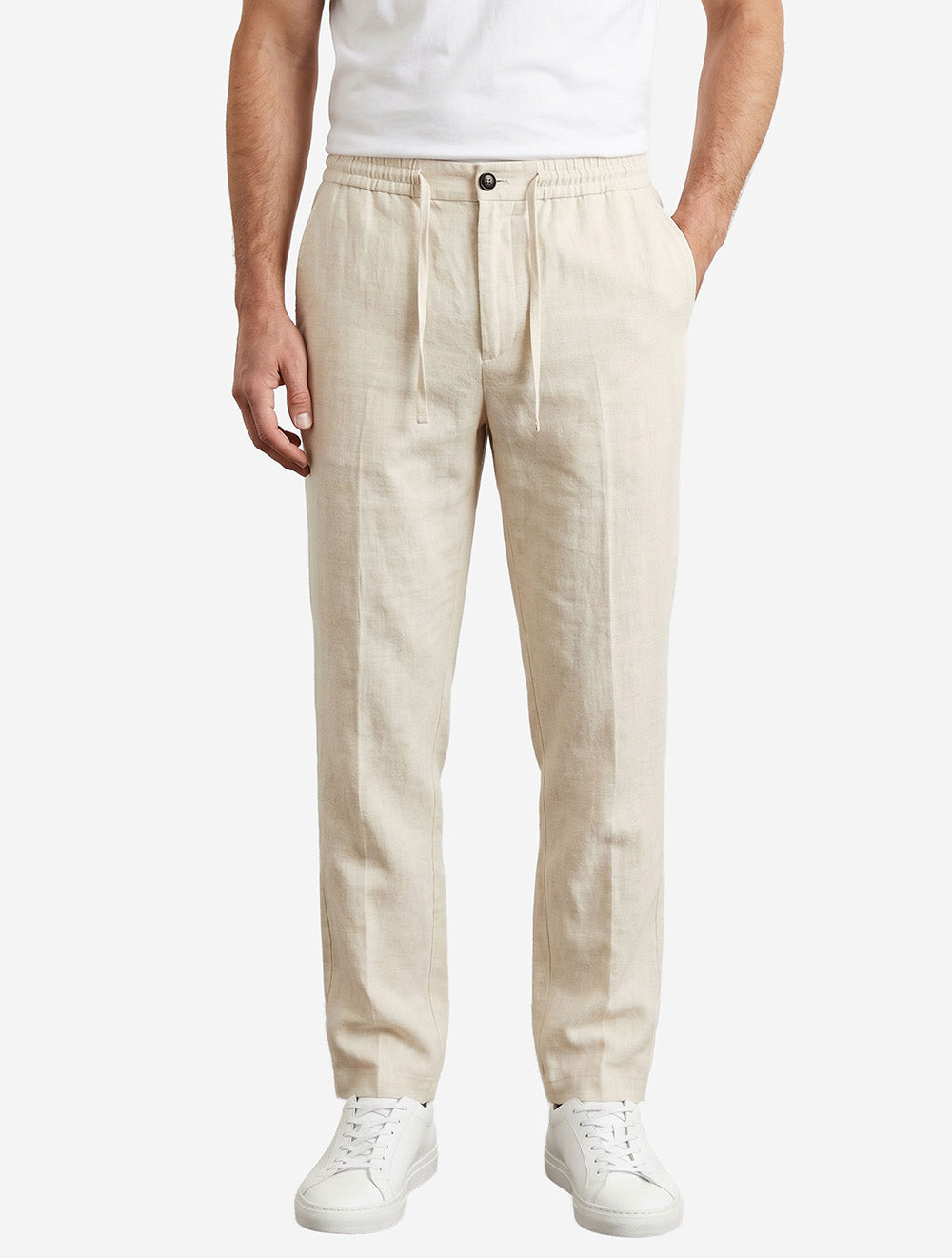 Casual Linen Trousers Beige