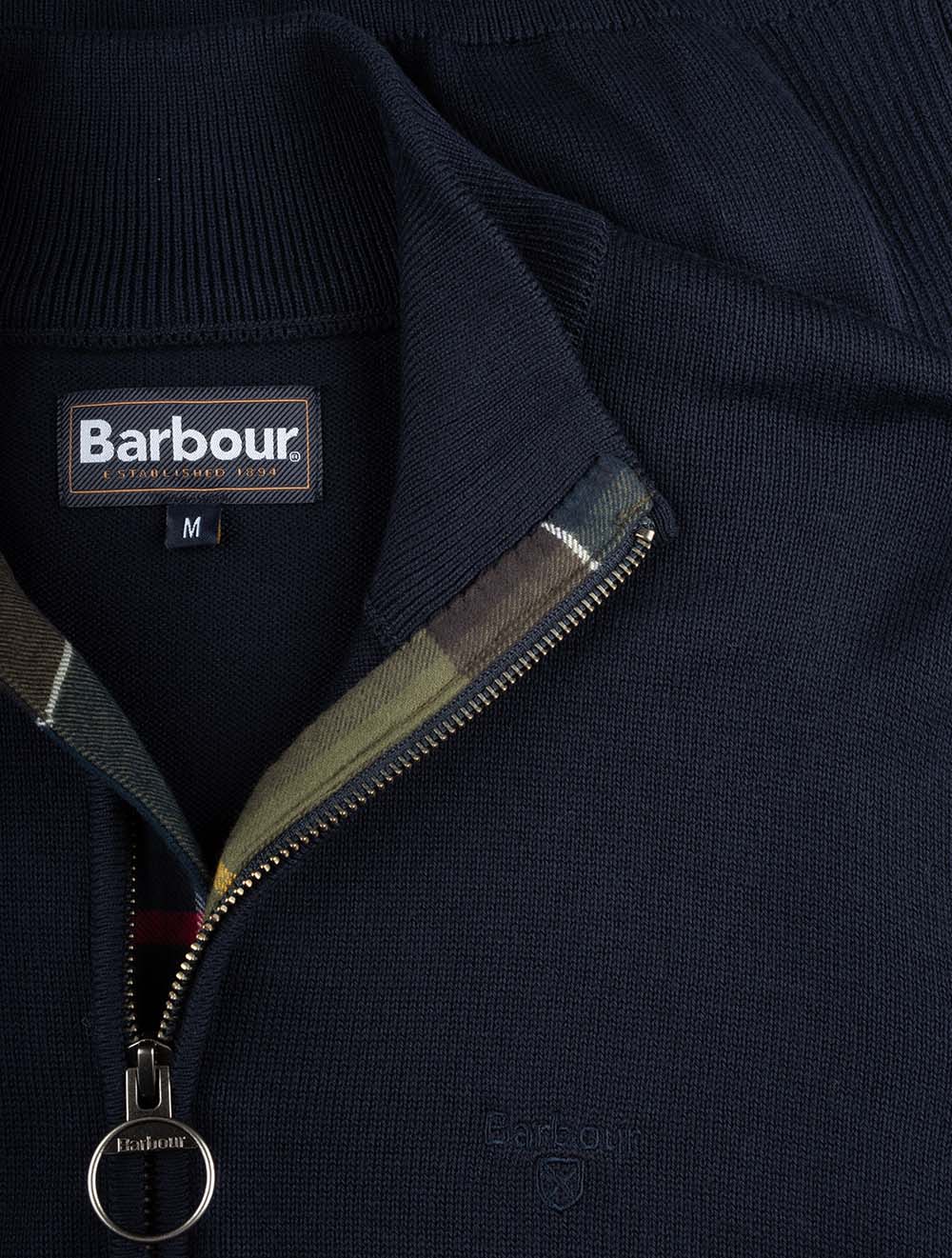 Barbour Pima Cotton Half Zip Navy AI3
