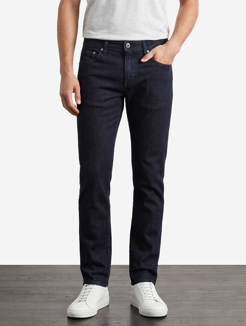 Nick Slim Fit Leather Badge Jean Navy