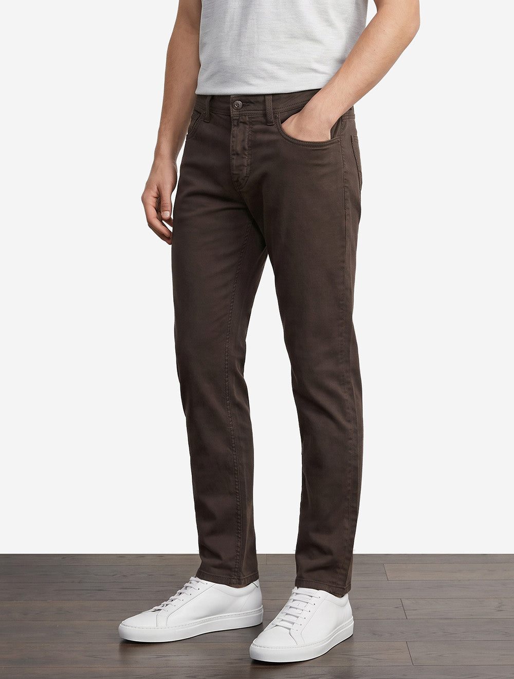 Bobby Slim Fit Gabardine Trouser Brown