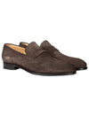 LOUIS COPELAND Suede Penny Loafer Brown