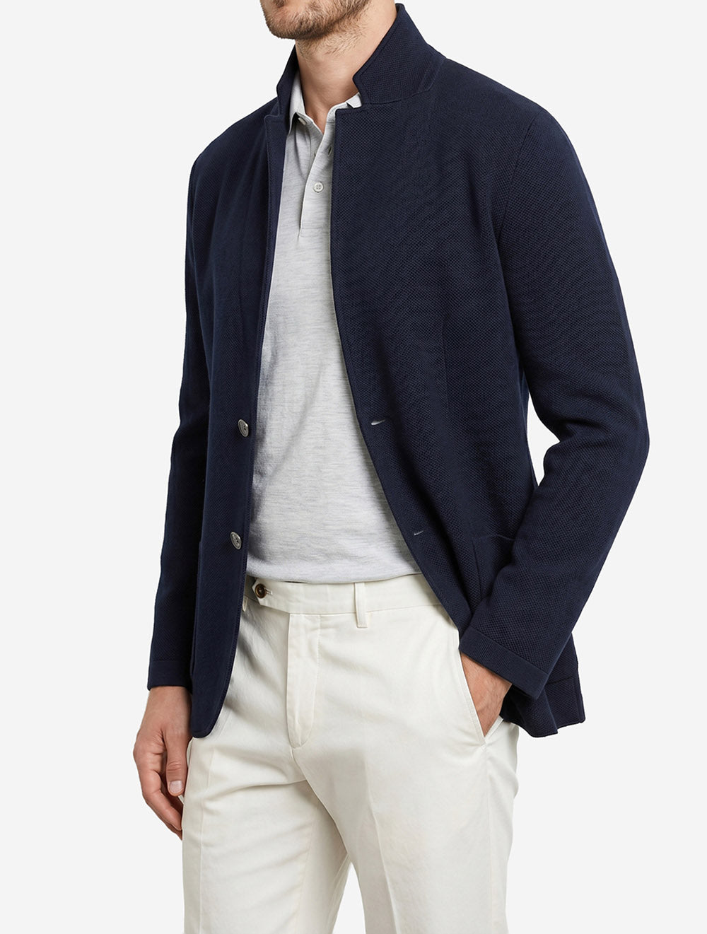 Two-Button Swacket Navy