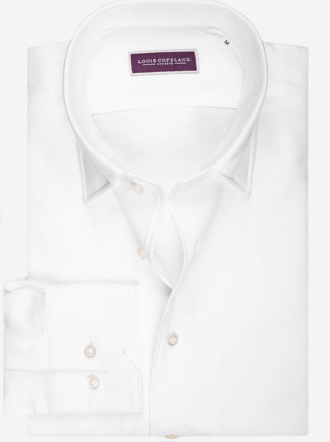 Louis Copeland Pique Jersey Shirt White MI