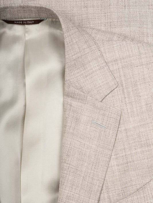 Wool Silk Linen Suit Beige