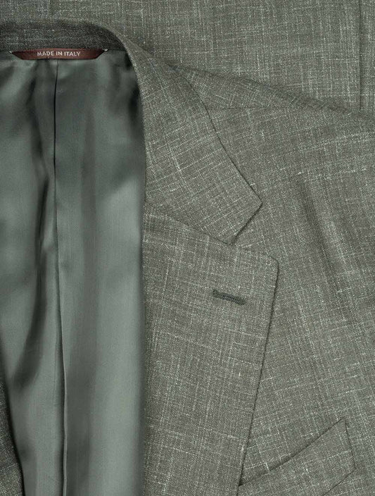 CANALI Wool Silk Linen Suit Green