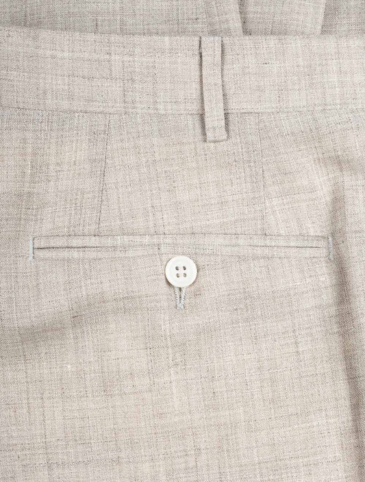 Wool Silk Linen Trouser Beige