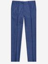 Wool Silk Linen Trouser Blue