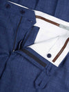 Wool Silk Linen Trouser Blue