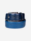 SANTONI Tumbled Calf Leather Belt Blue