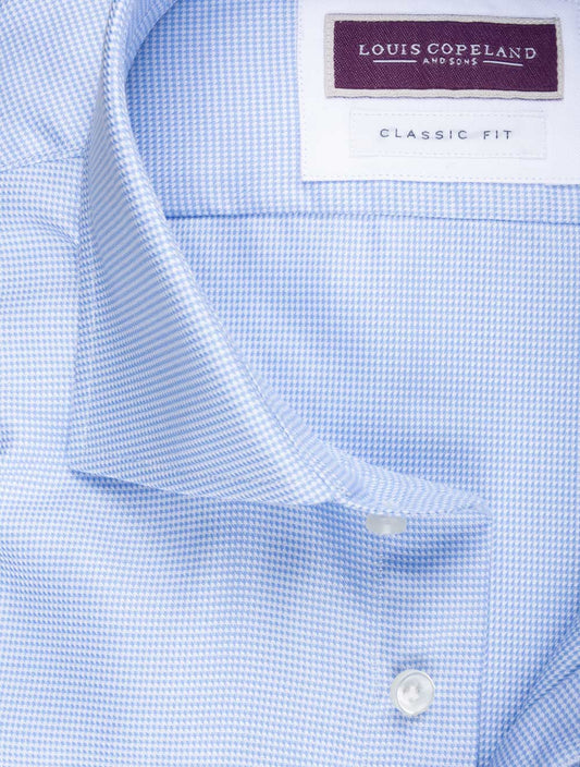 LOUIS COPELAND Classic Fit Puppytooth Single Cuff Blue