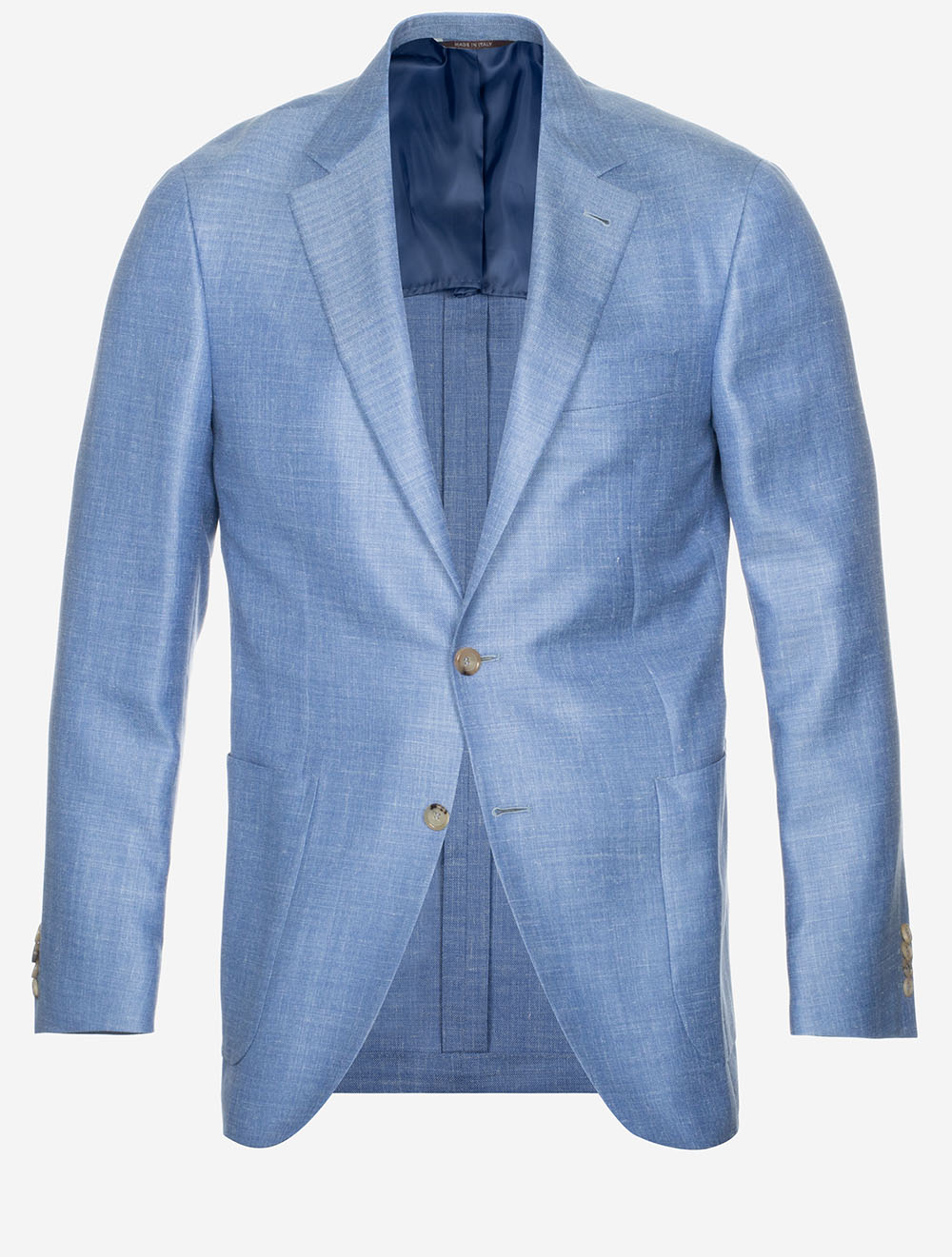 Unlined Wool Silk Linen Jacket Blue