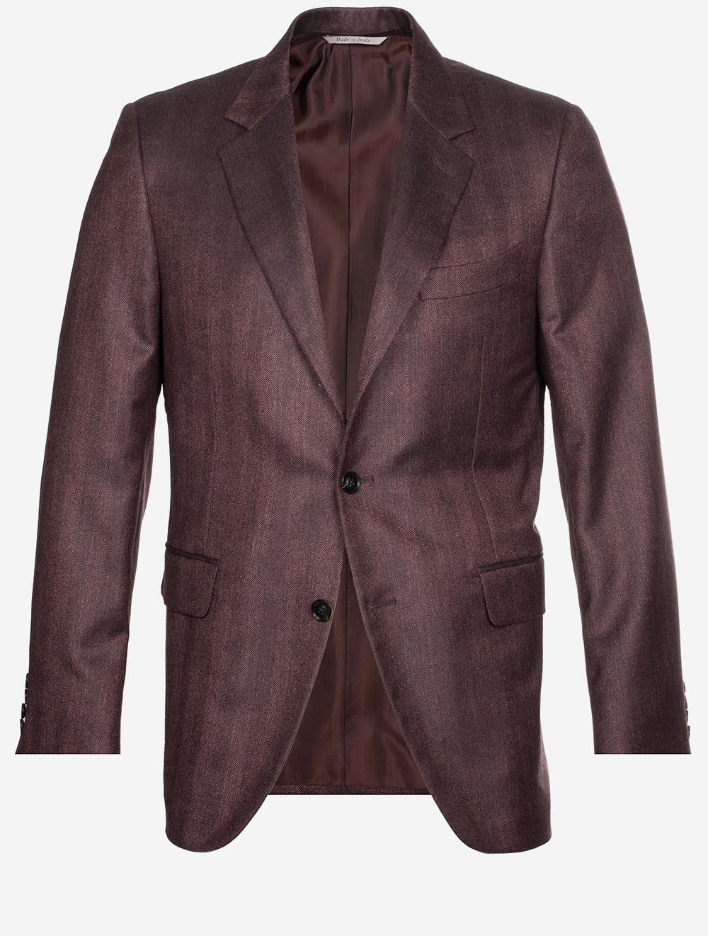 Silk & Cashmere Herringbone Jacket Wine