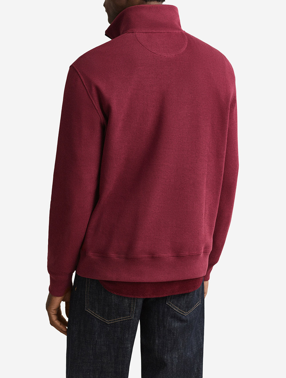 2067160A26 WINE 676 E150 SACKER RIB HALF ZIP — 3 2067160-676-model-bv-1.jpeg