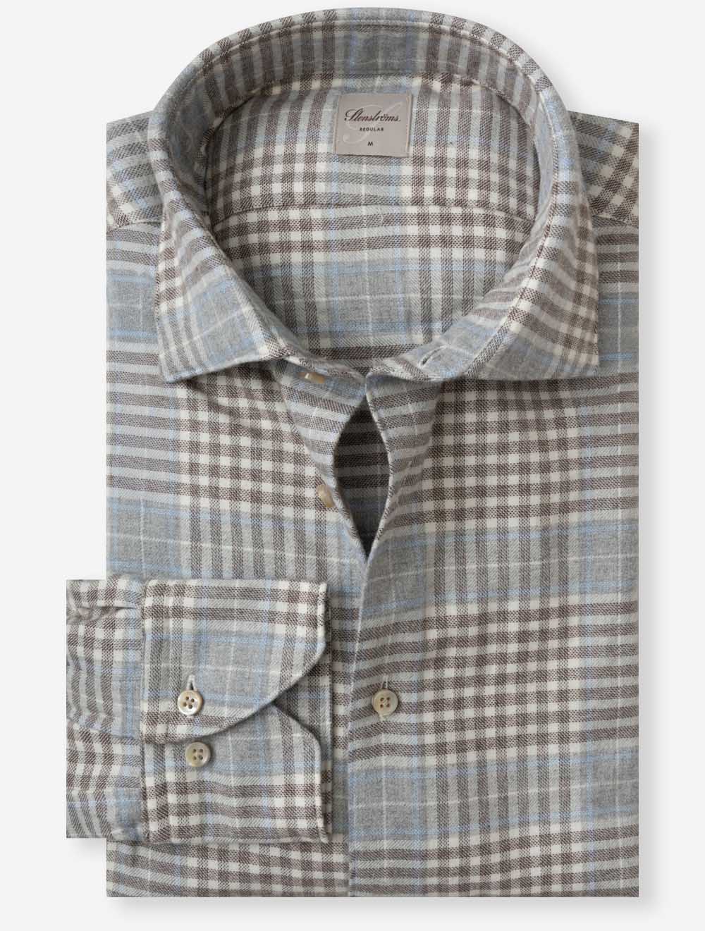 6127119251 GREY 313 E219 Stenstroms Regular Check Shirt — 7S8A9396.jpg