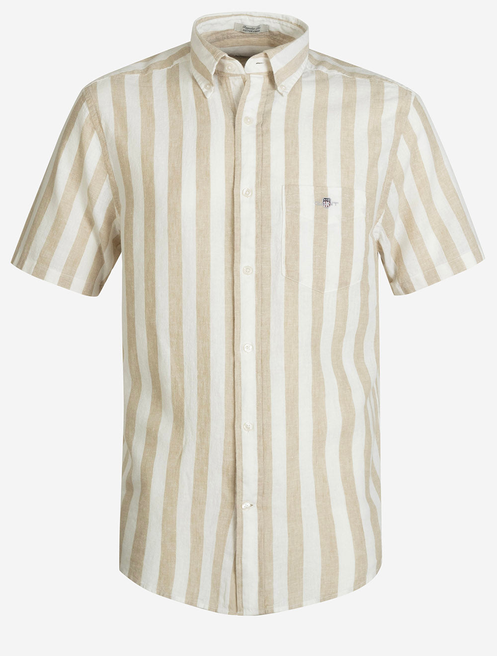 3260020S26 BEIGE 200 E110 REG COTTON LINEN STRIPE SS SHIRT — 7S8A5099.jpg