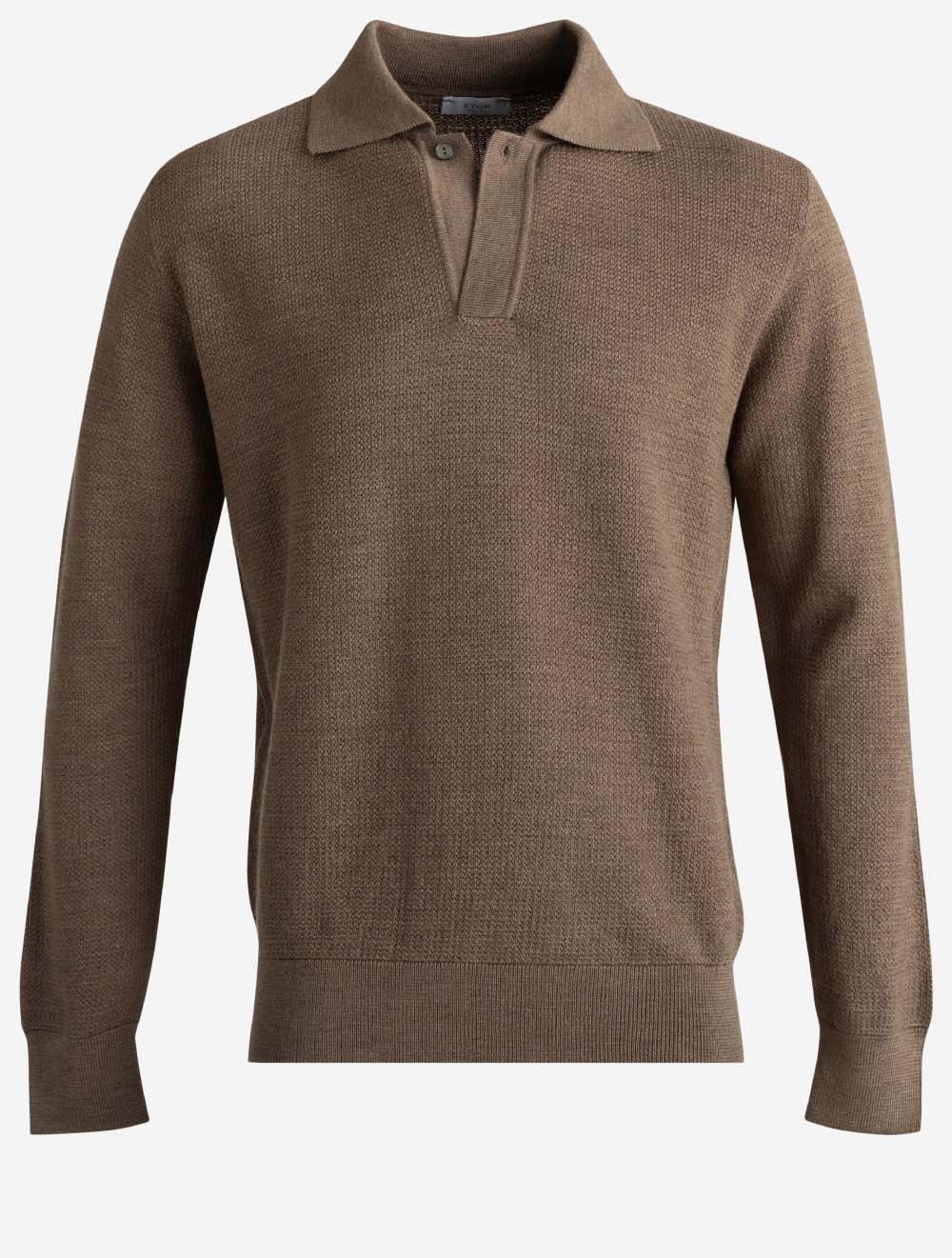 100015020 BROWN 35 E395 ETON Merino LS Knit Polo — 7S8A1641.jpg