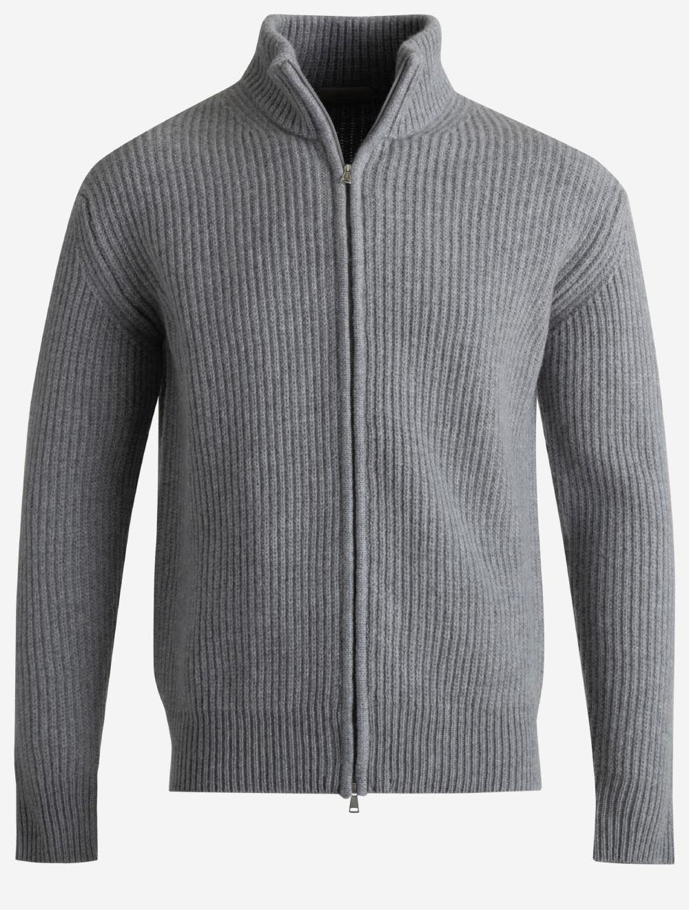 02130000 GREY 025 E365 Aurelien Ribbed Full Zip Cardig — 7S8A1584.jpg