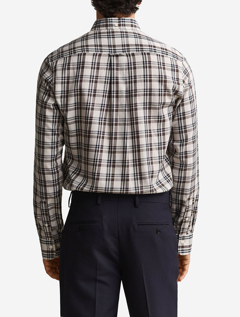 3262020A26 SAND 214 E140 REG TWILL CHECK SHIRT — 3 3262020A26 SAND 214.jpeg