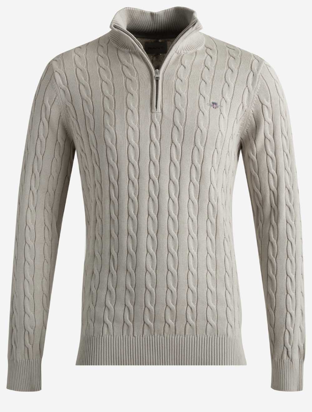 8050603A26 BEIGE 215 E150 CABLE KNIT HALF ZIP SWEATER — 1 7S8A2603.jpg