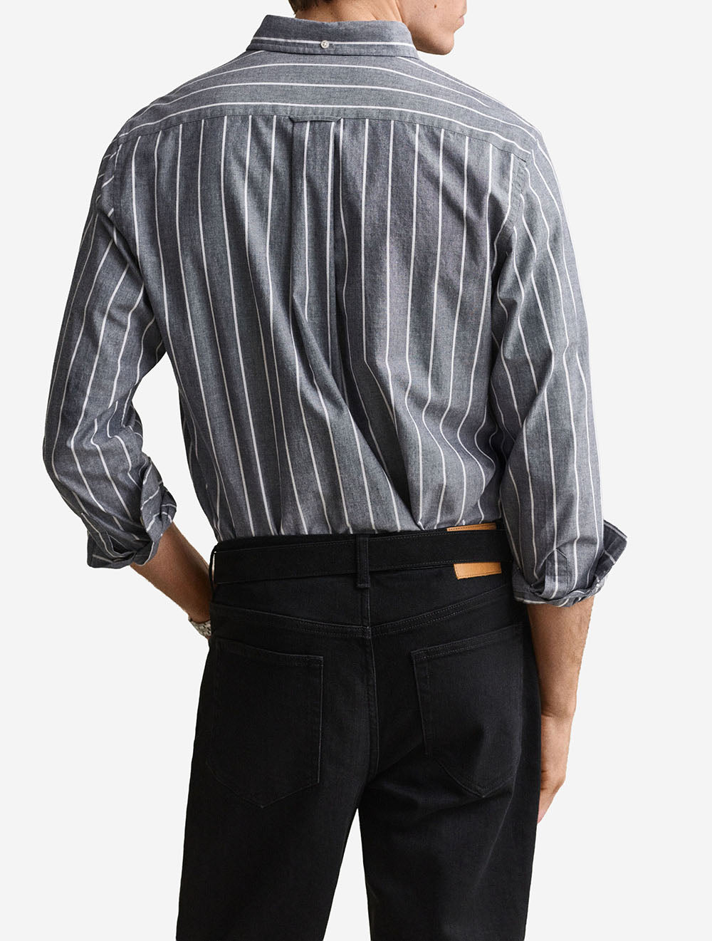 3262005A26 INDIGO 901 E120 REG POPLIN MELANGE STRIPE SHIRT — 3 3262005A26 INDIGO 901.jpeg