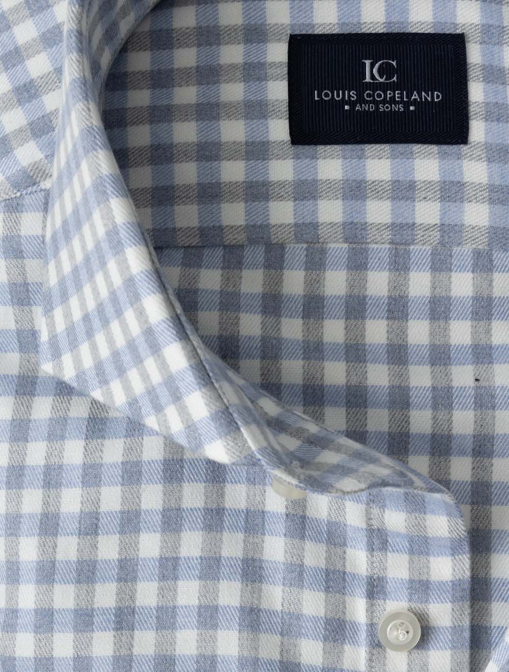 ISCHGL BLUE MIX E199 LC Gingham Check Flannel Shirt — 7S8A3853.jpg