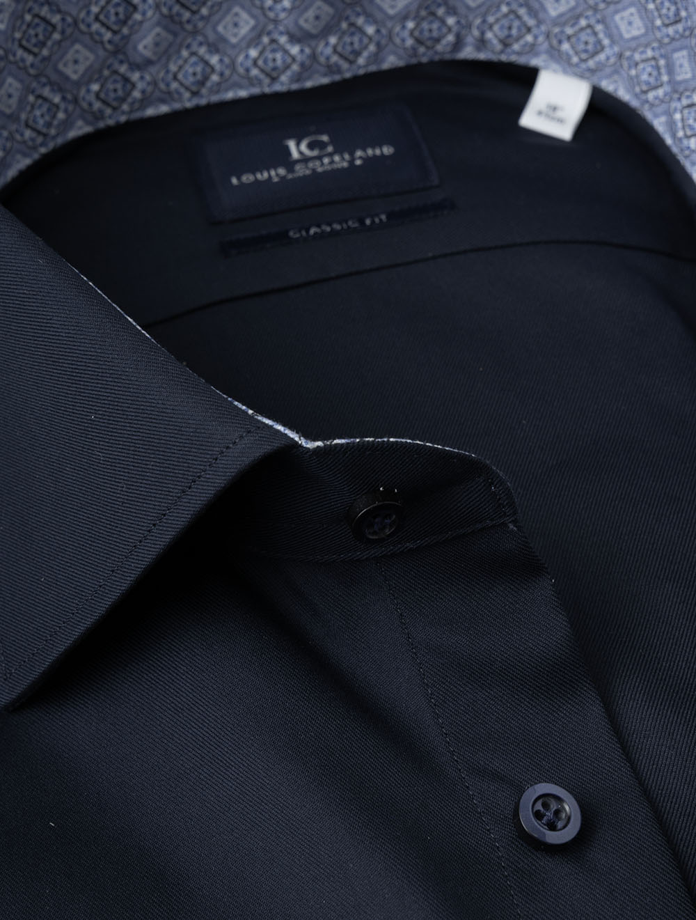 FLAINEGCF NAVY E219 LC Classic Plain Geo Inlay Shirt — image-03.jpg