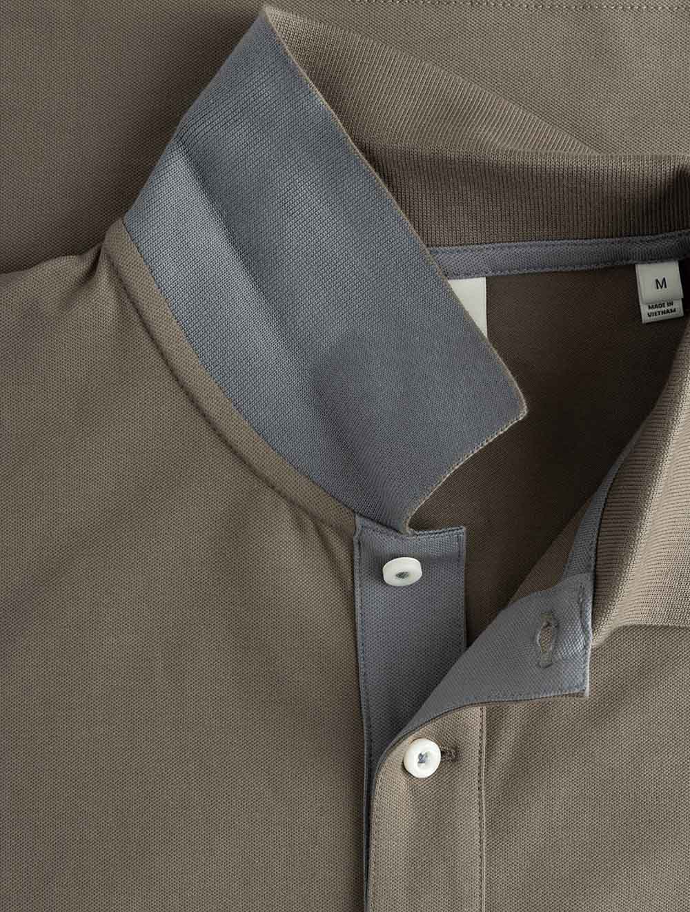 2062026A26 TAUPE 260 E110 CONTRAST POLO SHIRT — 7S8A9930.jpg