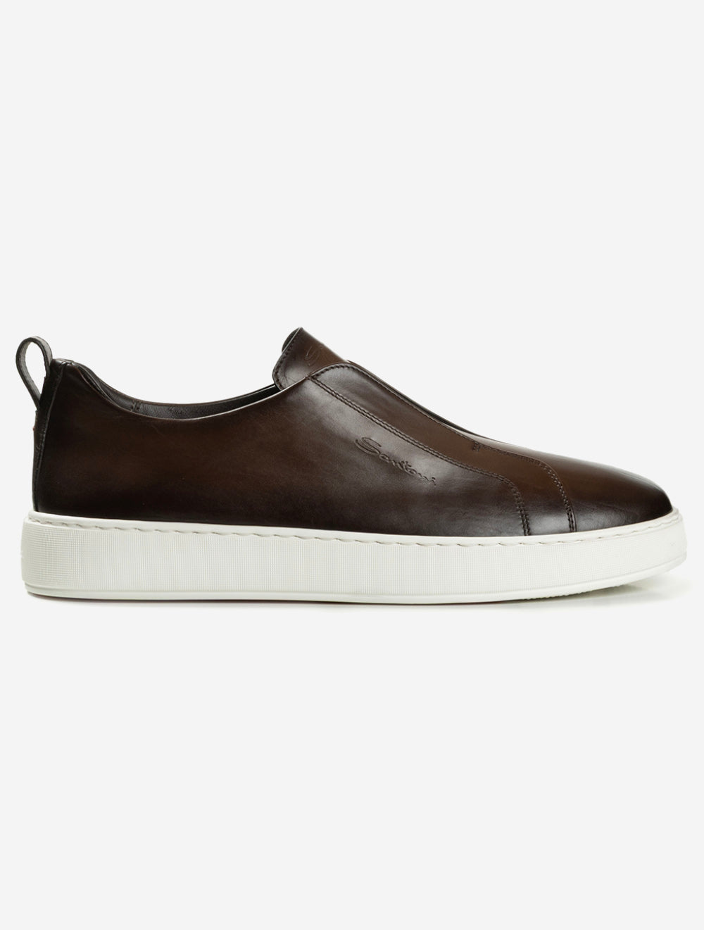MBCD21995l BROWN S50 E650 Santoni Leather Slip On Sneaker — 7S8A1021.jpg