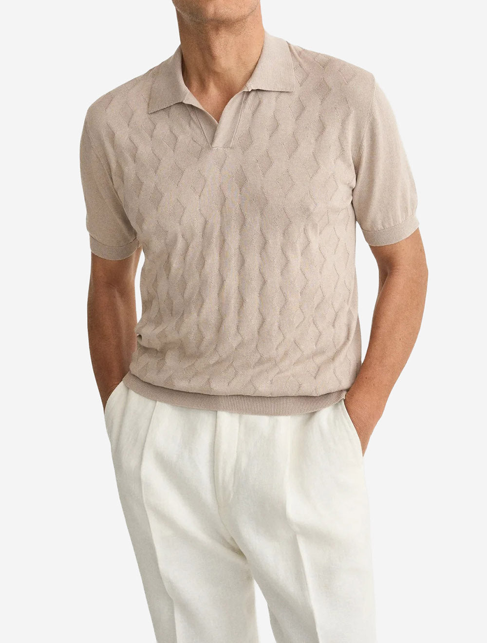 100014386 BEIGE 31 E349 ETON Diamond pattern ss Knit P — 100014386 BEIGE 31 E349 ETON Diamond pattern ss Knit P model.jpg