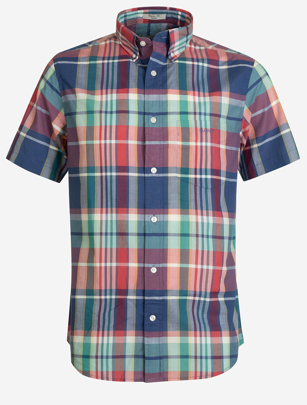 3260078S26 RED 641 E110 REG INDIAN MADRAS CHECK SS SHIRT — 7S8A5102.jpg