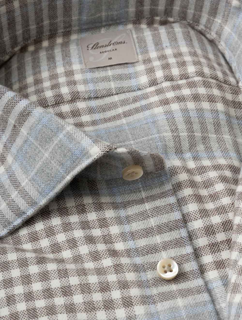 6127119251 GREY 313 E219 Stenstroms Regular Check Shirt — 7S8A9398.jpg