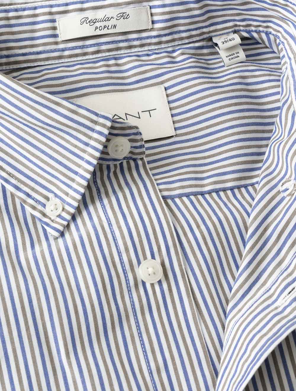 3262001A26 TAUPE 260 E110 REG POPLIN STRIPE SHIRT — 7S8A5461.jpg