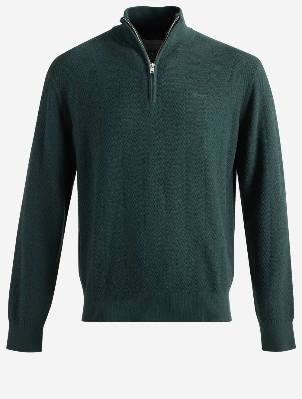 8050333A26 GREEN 374 E160 HERRINGBONE TEXTURE HALF ZIP — 1 7S8A2588.jpg