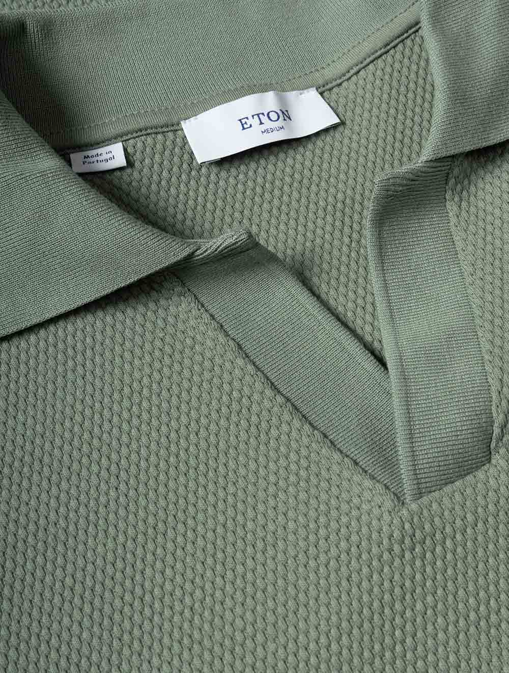 100014580 GREEN 65 E209 ETON Open Collar ss Knit Polo — 7S8A4045.jpg