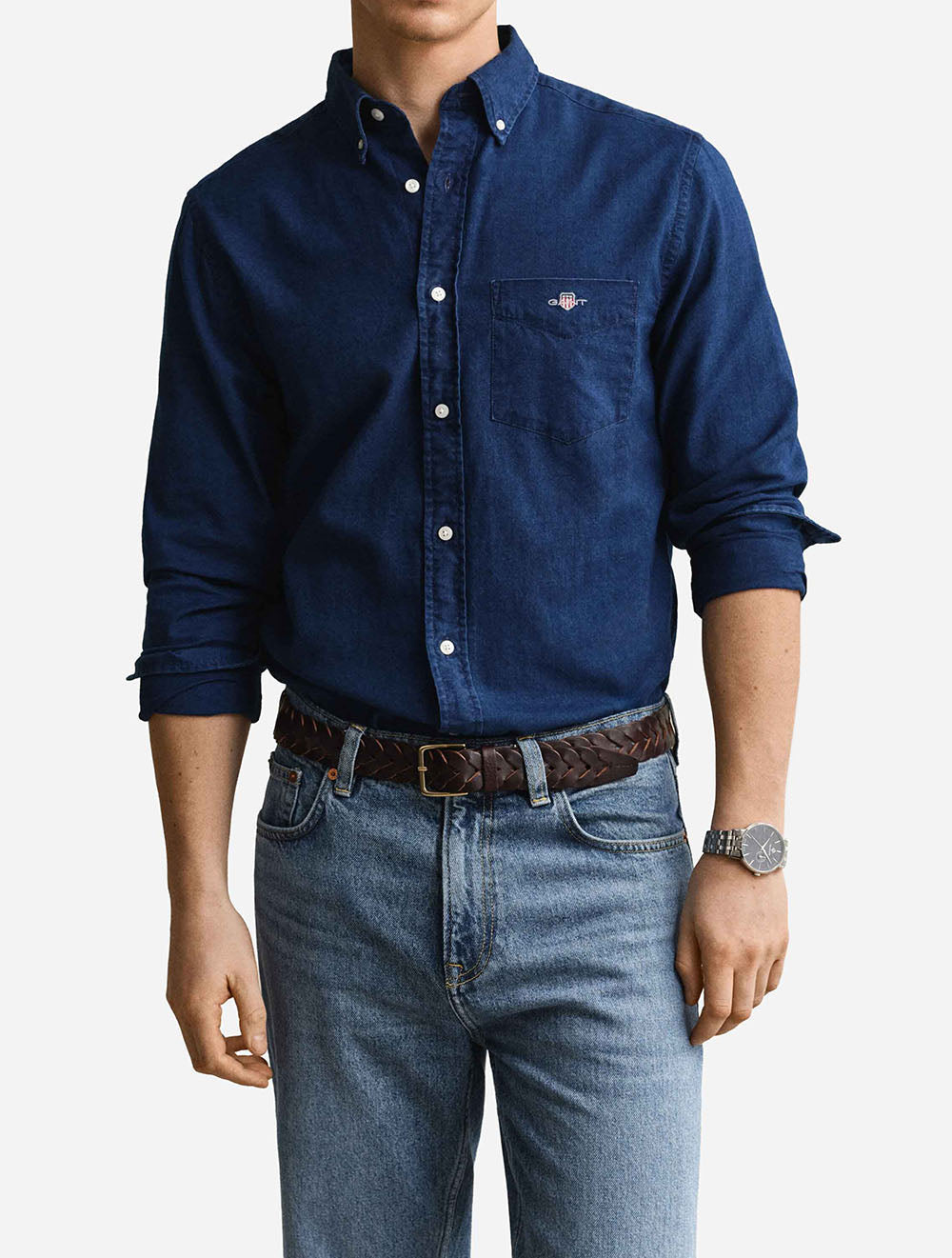 3262007A26 INDIGO 989 E140 REG OXFORD INDIGO SHIRT — 2 3262007A26 INDIGO 989 E140 REG OXFORD INDIGO SHIRT.jpg
